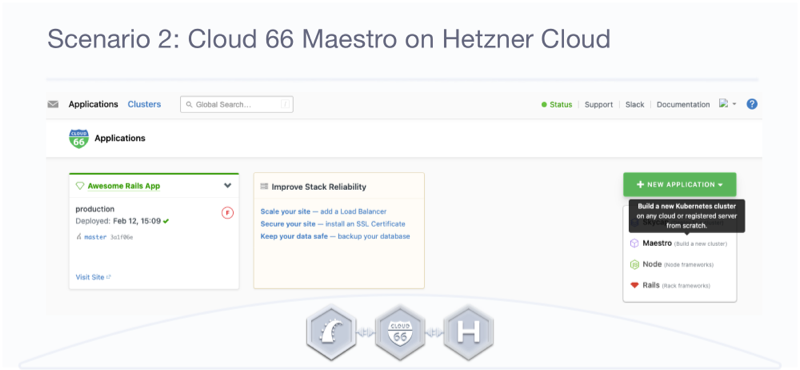 Create a Meastro stack for your Rails application on Hetzner Cloud.